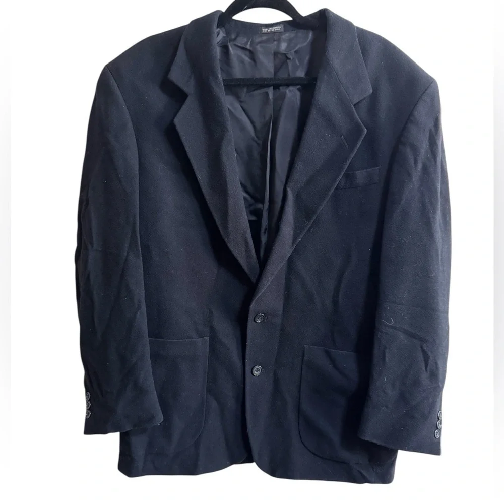 Vintage Black Unbranded Blazer Jacket • Unisex Look • Classic Black